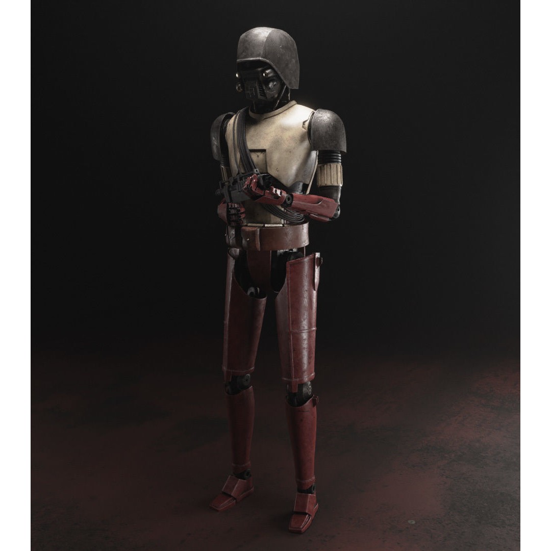 HK-87 Droid 3D Model – Fully Rigged Sci-Fi Character, Blender, FBX, OBJ - View 5