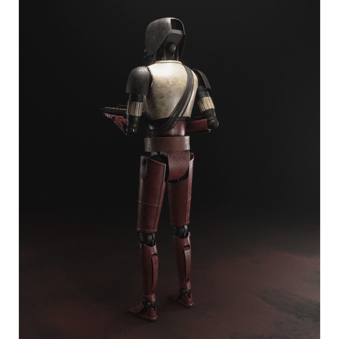 HK-87 Droid 3D Model – Fully Rigged Sci-Fi Character, Blender, FBX, OBJ - View 6