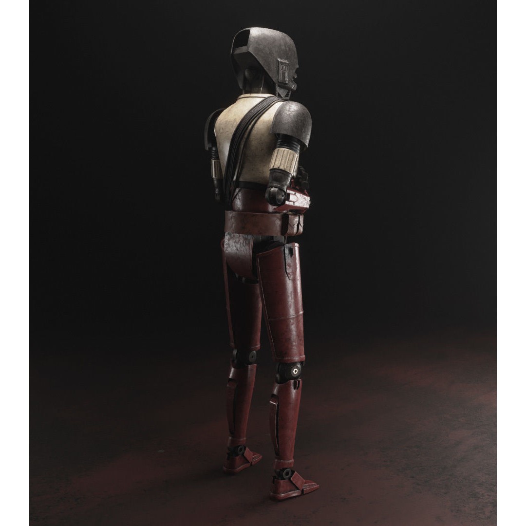 HK-87 Droid 3D Model – Fully Rigged Sci-Fi Character, Blender, FBX, OBJ - View 8