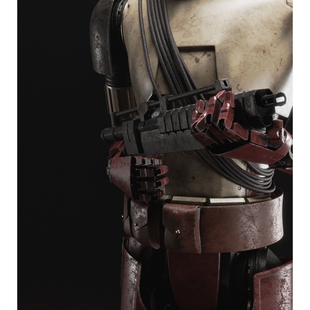 HK-87 Droid 3D Model – Fully Rigged Sci-Fi Character, Blender, FBX, OBJ - View 9