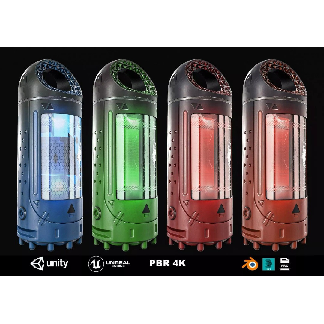 Sci-Fi Teleportation Device 3D Model – Low Poly Game Asset, PBR Textures - View 2