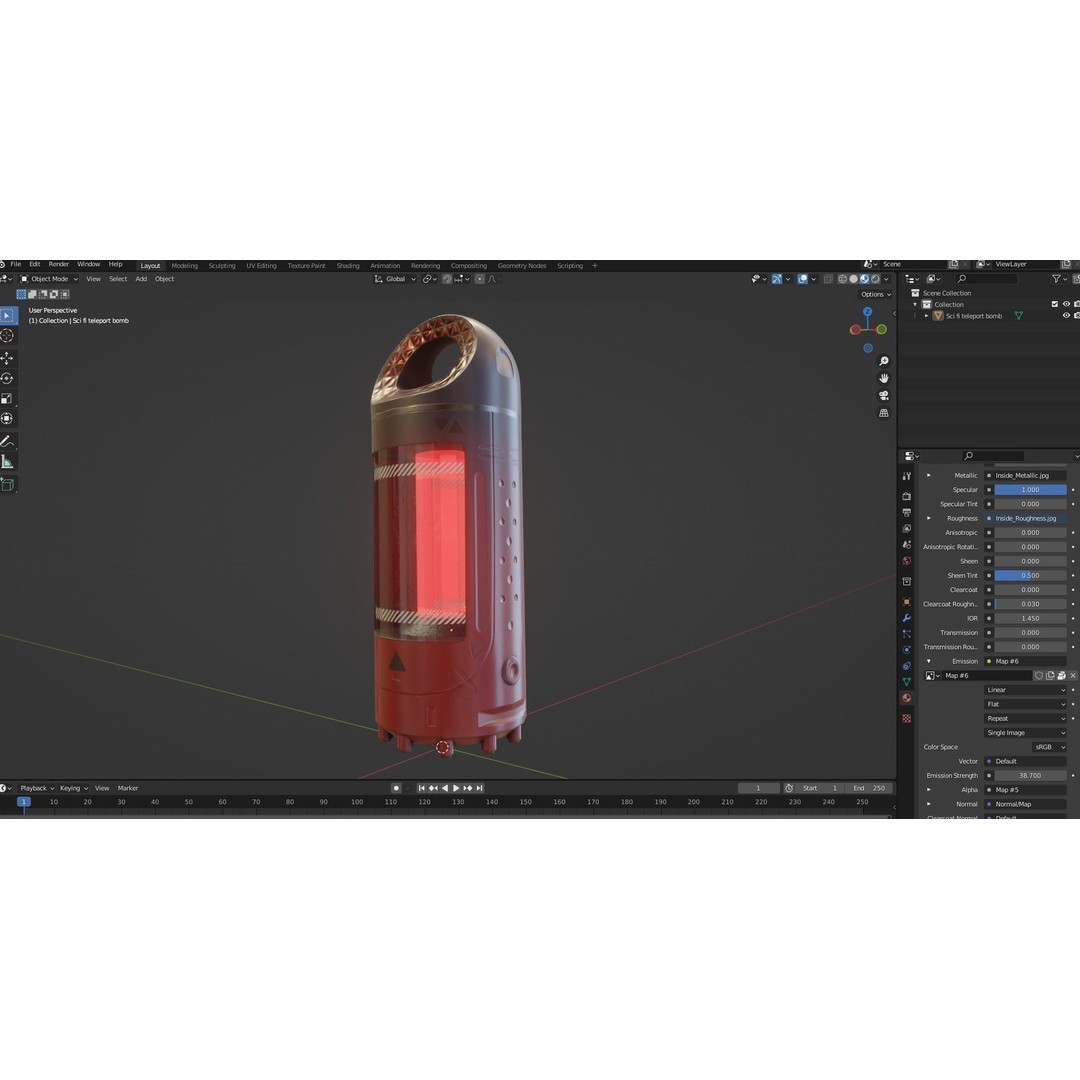 Sci-Fi Teleportation Device 3D Model – Low Poly Game Asset, PBR Textures - View 21