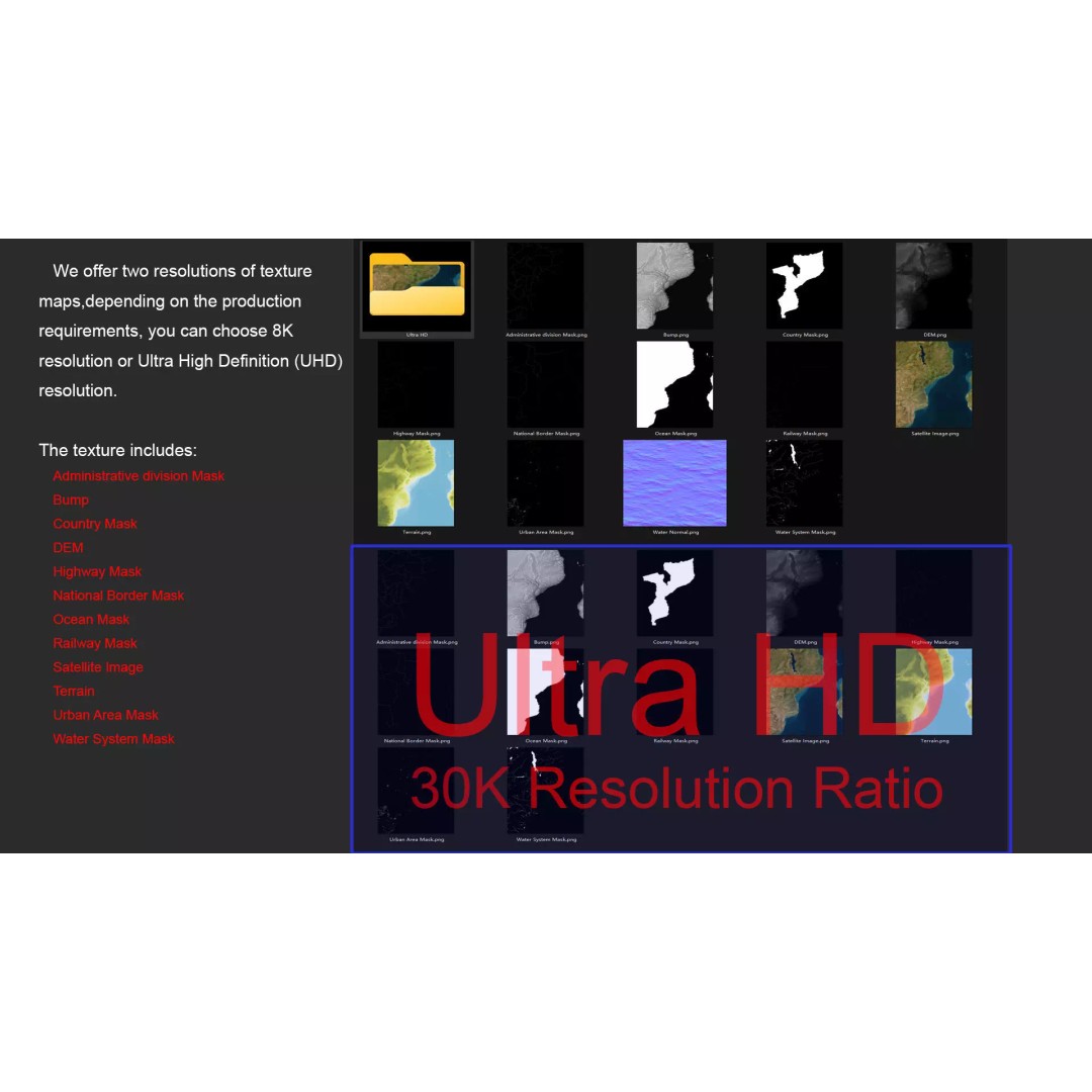 Mozambique Map 3D Model – Realistic Satellite Terrain, FBX, OBJ