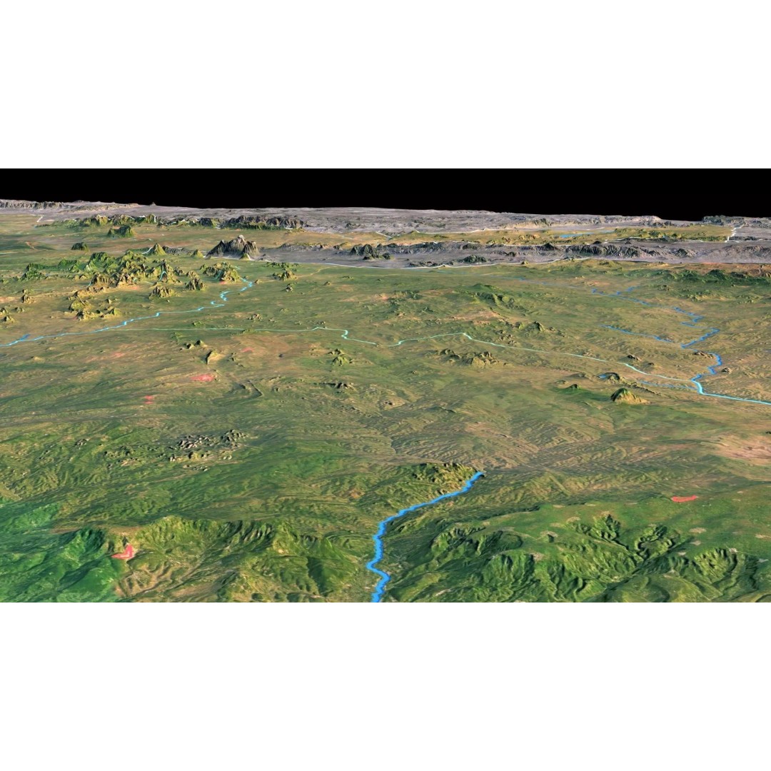 Mozambique Map 3D Model – Realistic Satellite Terrain, FBX, OBJ - View 10