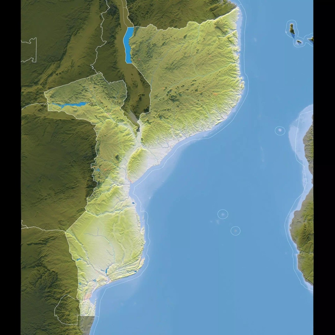 Mozambique Map 3D Model – Realistic Satellite Terrain, FBX, OBJ - View 11