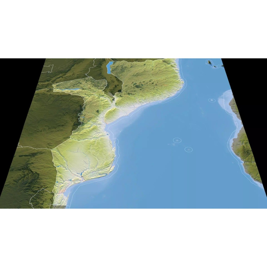 Mozambique Map 3D Model – Realistic Satellite Terrain, FBX, OBJ - View 13