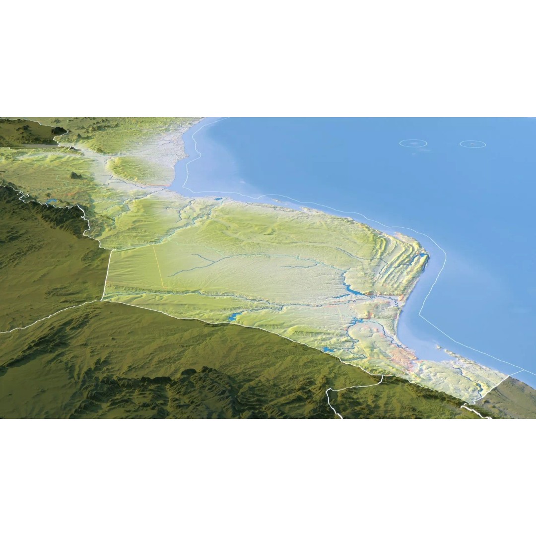 Mozambique Map 3D Model – Realistic Satellite Terrain, FBX, OBJ - View 14
