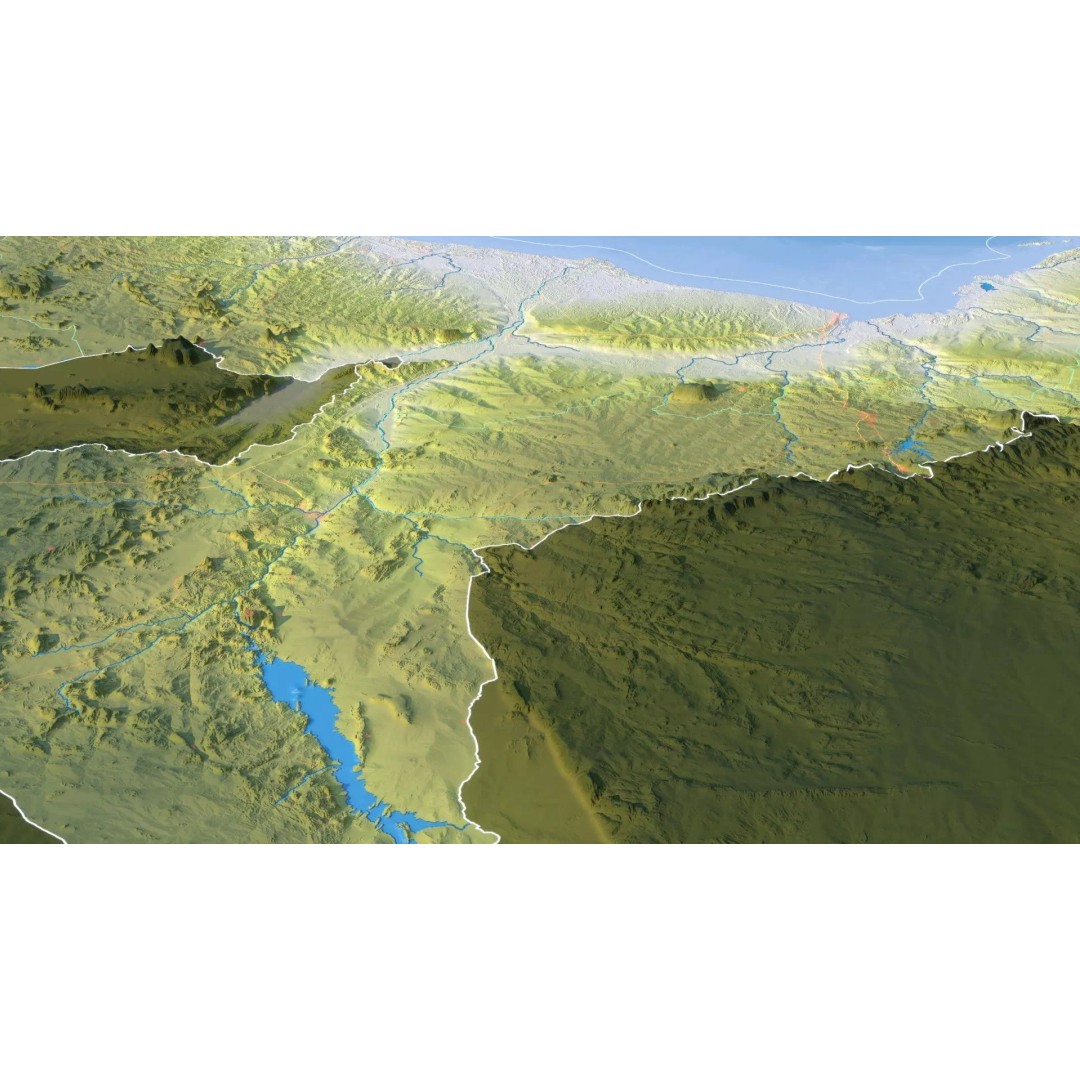 Mozambique Map 3D Model – Realistic Satellite Terrain, FBX, OBJ - View 16