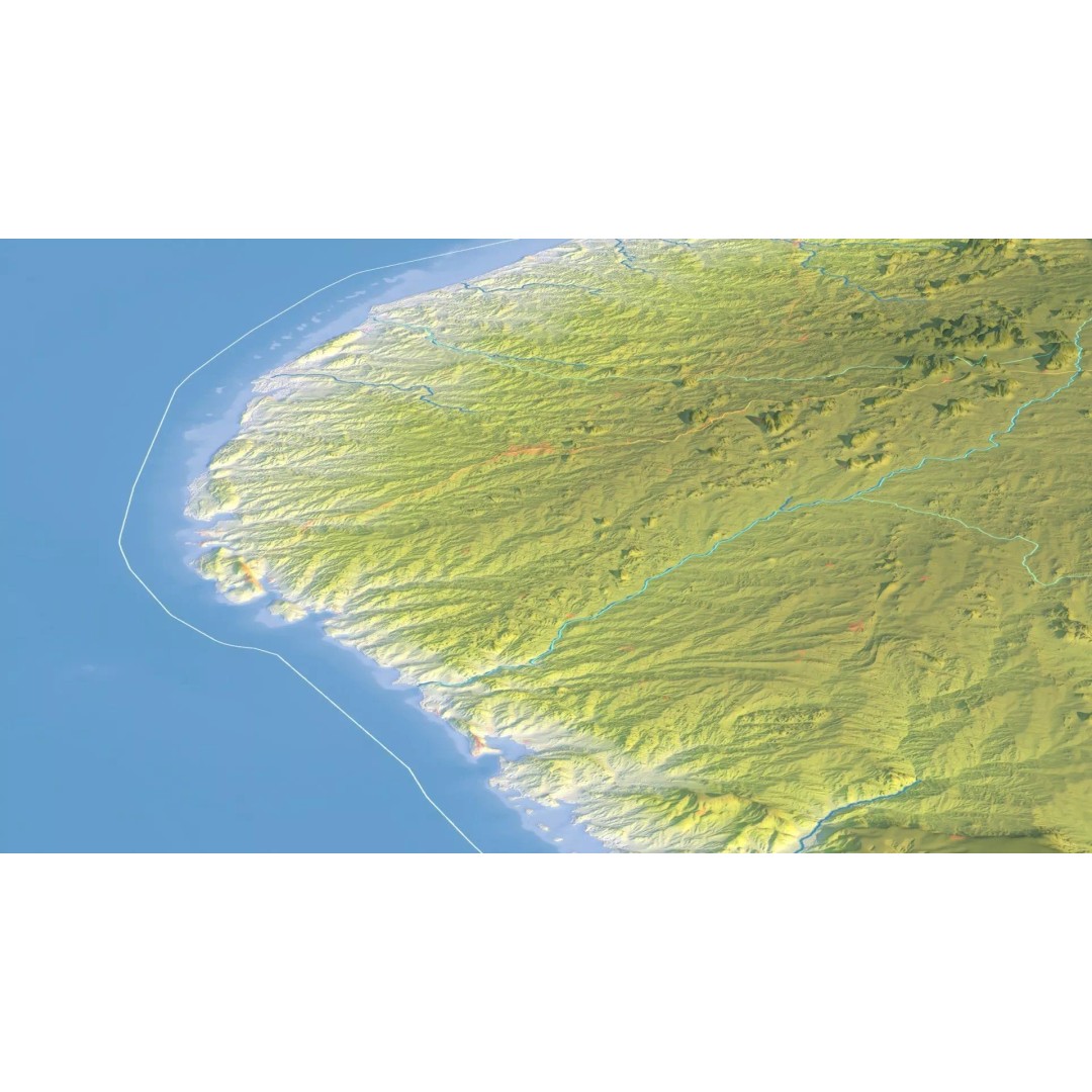 Mozambique Map 3D Model – Realistic Satellite Terrain, FBX, OBJ - View 17