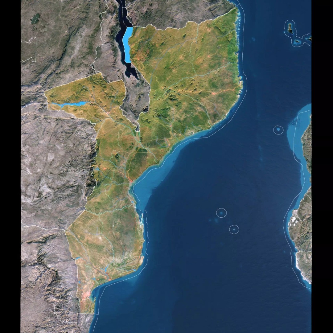 Mozambique Map 3D Model – Realistic Satellite Terrain, FBX, OBJ - View 3