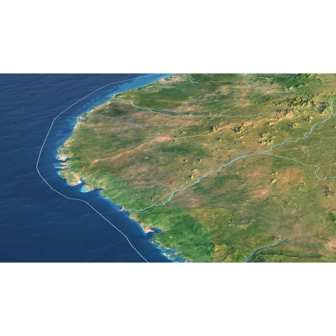 Mozambique Map 3D Model – Realistic Satellite Terrain, FBX, OBJ - View 8