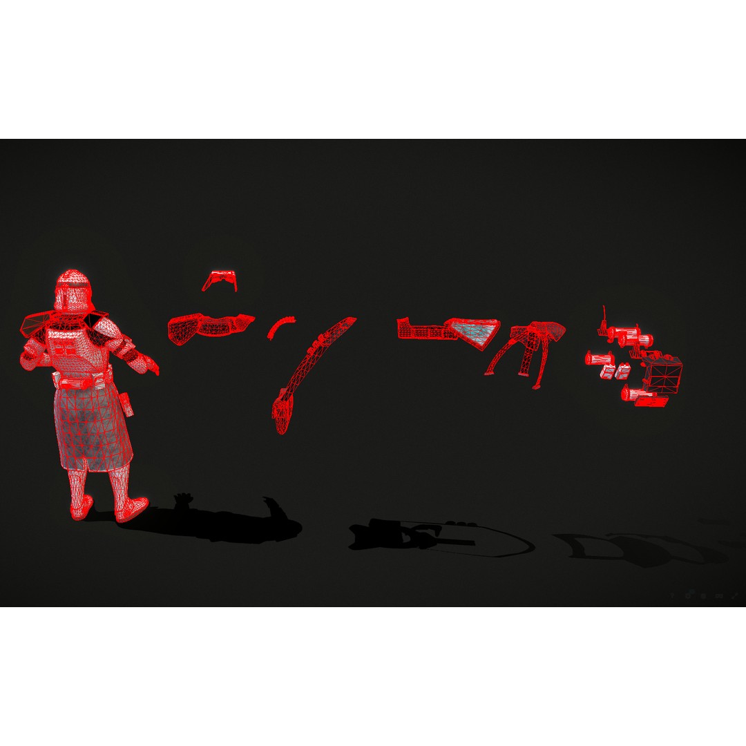 Clone Trooper 3D Model – Low Poly Character Asset, Rigged FBX - View 10