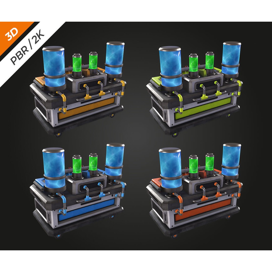 Sci-Fi Laboratory Table 3D Model – Low Poly PBR Asset for Games - View 11