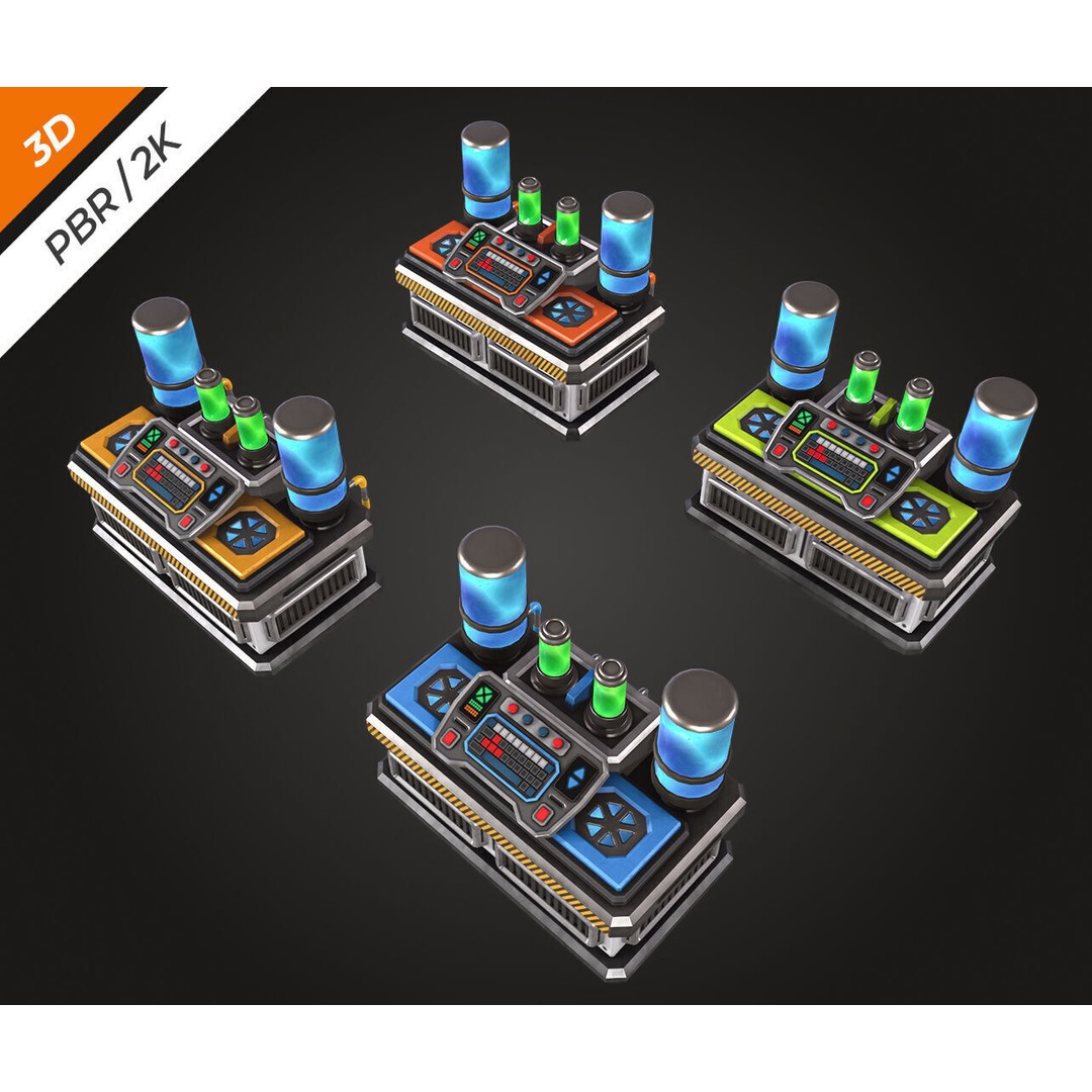 Sci-Fi Laboratory Table 3D Model – Low Poly PBR Asset for Games - View 12