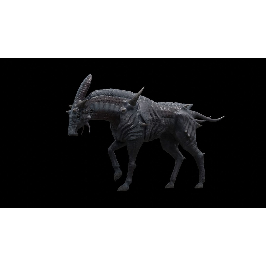 Alien Horse Creature 3D Model – Low Poly Rigged Fantasy Asset, FBX - View 10