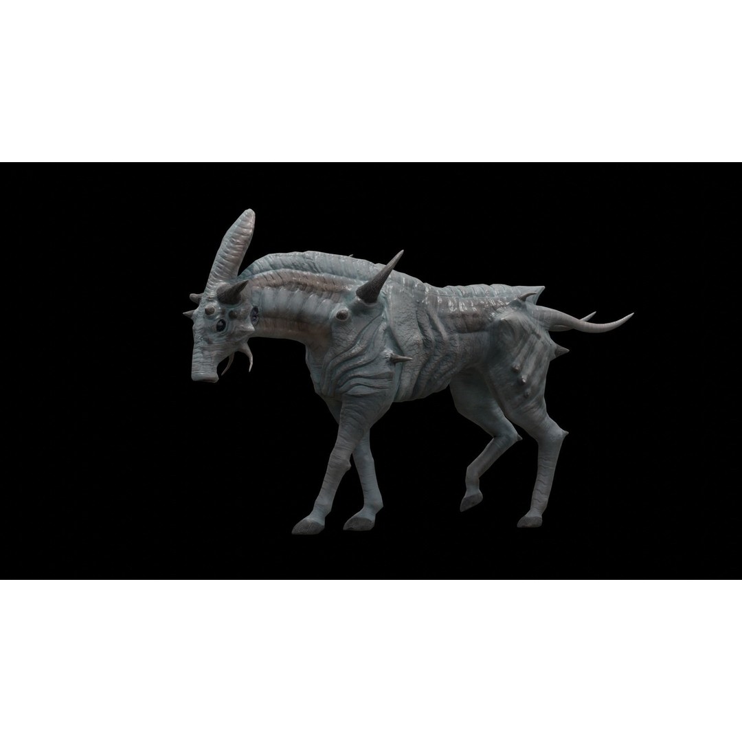 Alien Horse Creature 3D Model – Low Poly Rigged Fantasy Asset, FBX - View 12