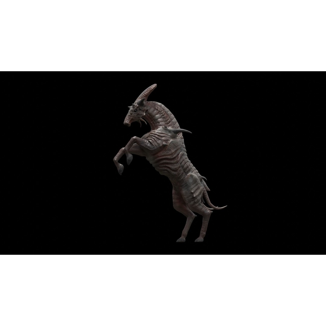 Alien Horse Creature 3D Model – Low Poly Rigged Fantasy Asset, FBX - View 14