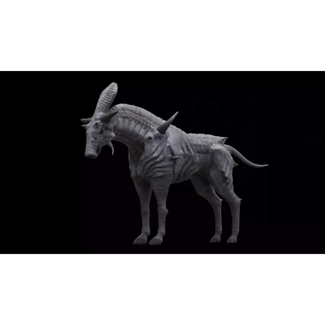 Alien Horse Creature 3D Model – Low Poly Rigged Fantasy Asset, FBX - View 2
