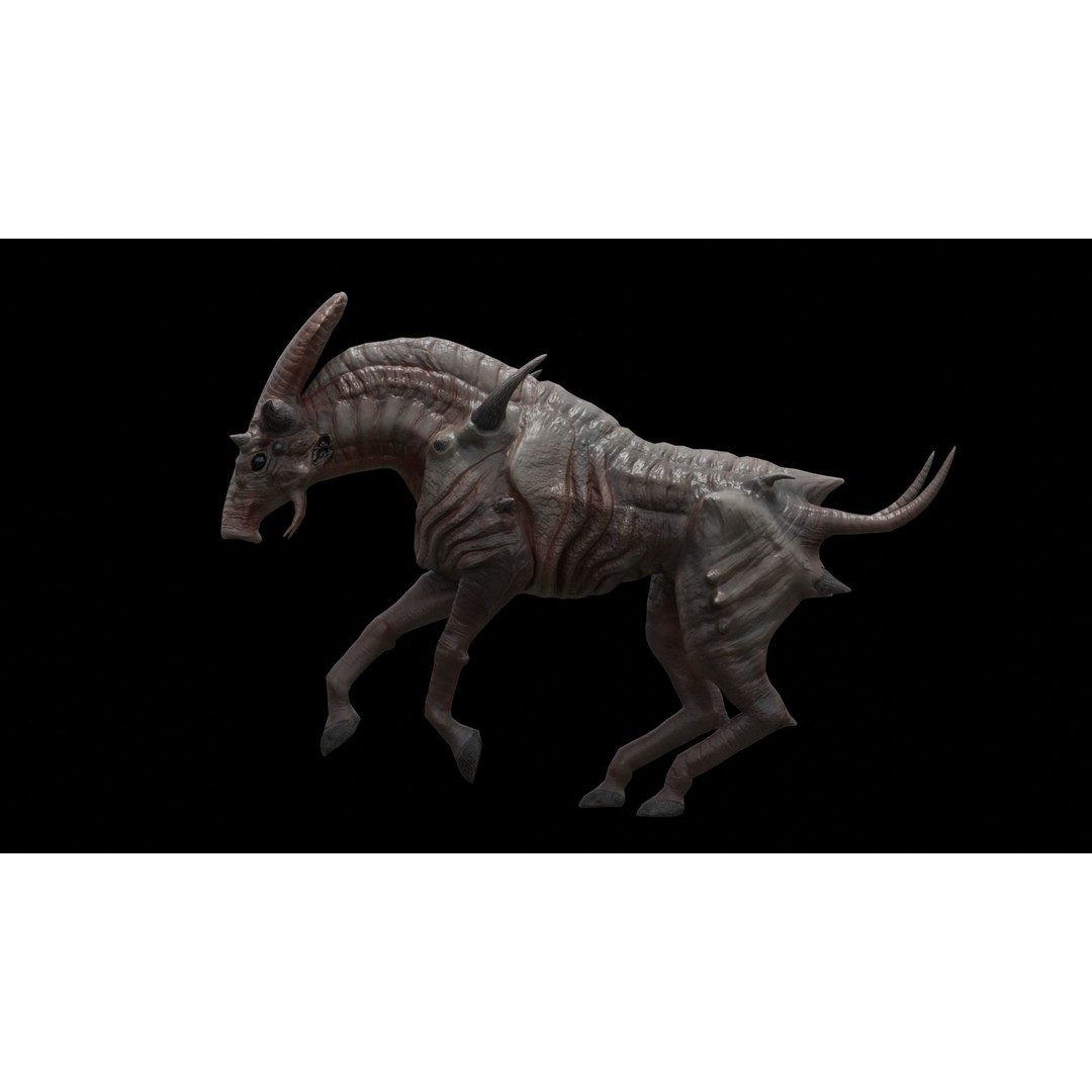 Alien Horse Creature 3D Model – Low Poly Rigged Fantasy Asset, FBX - View 22