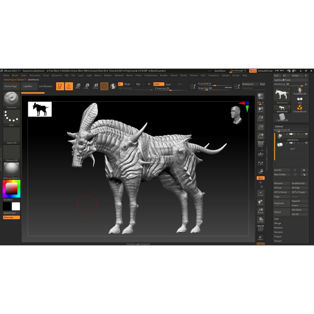 Alien Horse Creature 3D Model – Low Poly Rigged Fantasy Asset, FBX - View 29