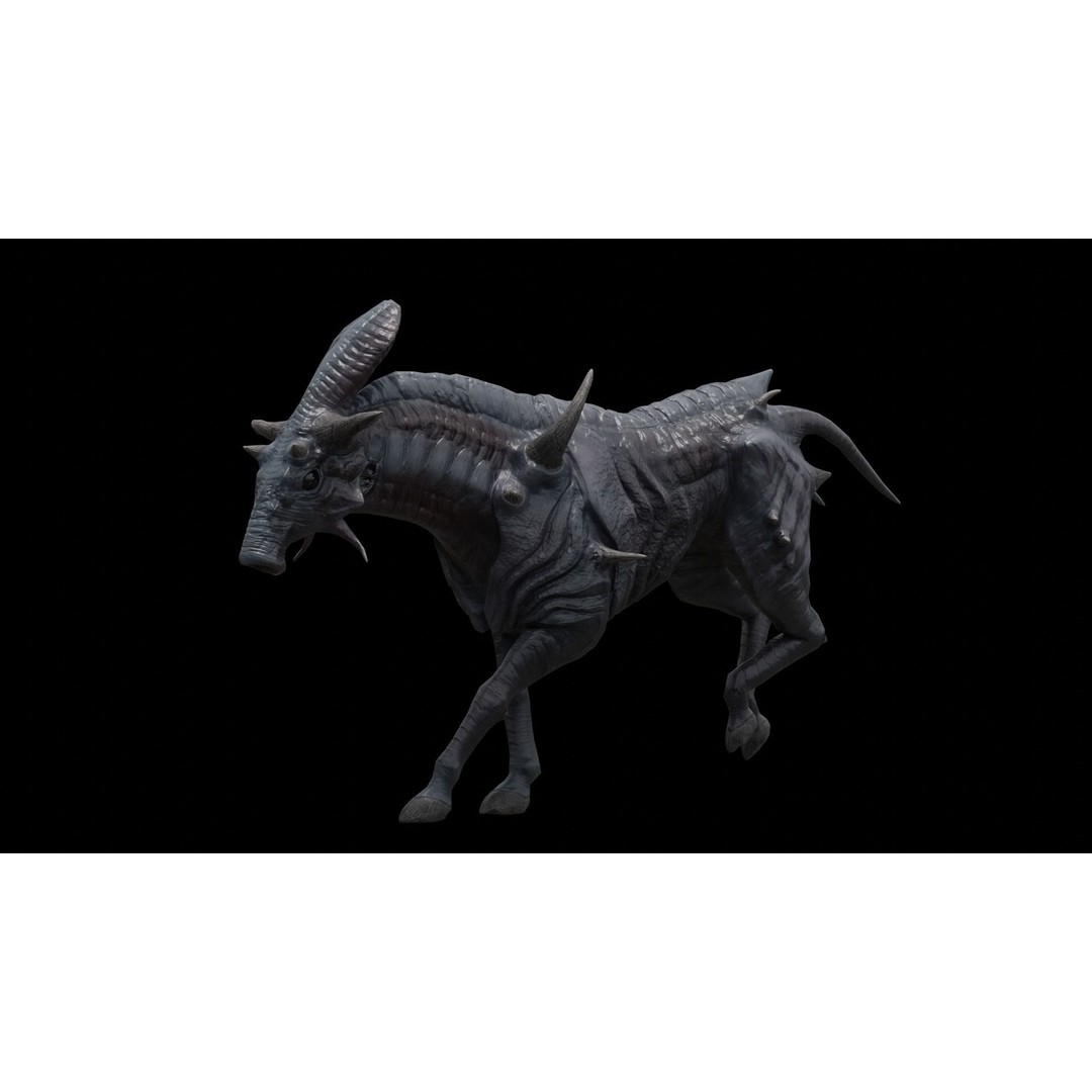 Alien Horse Creature 3D Model – Low Poly Rigged Fantasy Asset, FBX - View 32