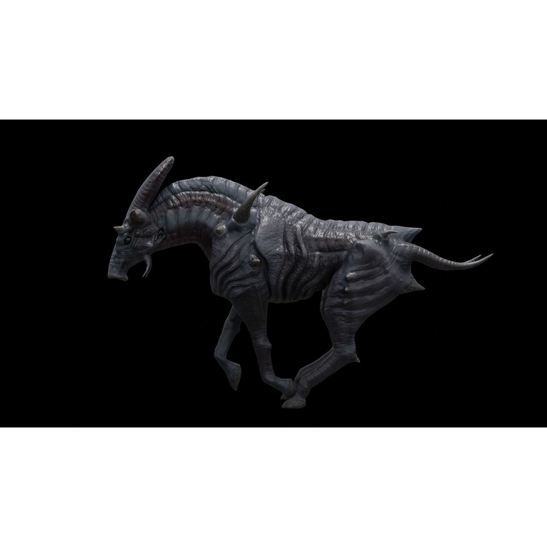 Alien Horse Creature 3D Model – Low Poly Rigged Fantasy Asset, FBX - View 34