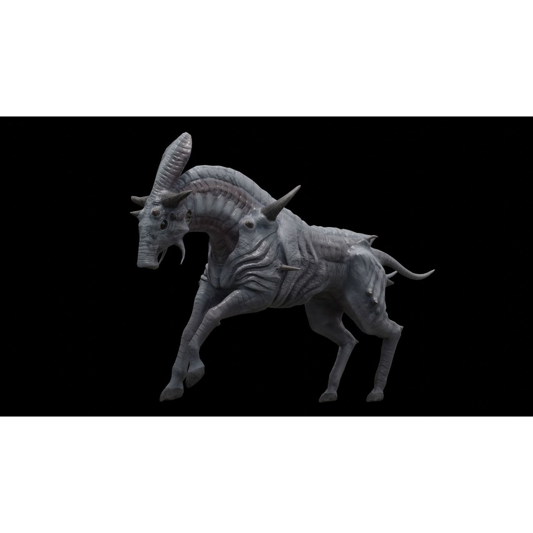 Alien Horse Creature 3D Model – Low Poly Rigged Fantasy Asset, FBX - View 4