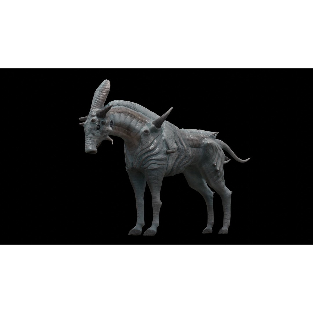 Alien Horse Creature 3D Model – Low Poly Rigged Fantasy Asset, FBX - View 45