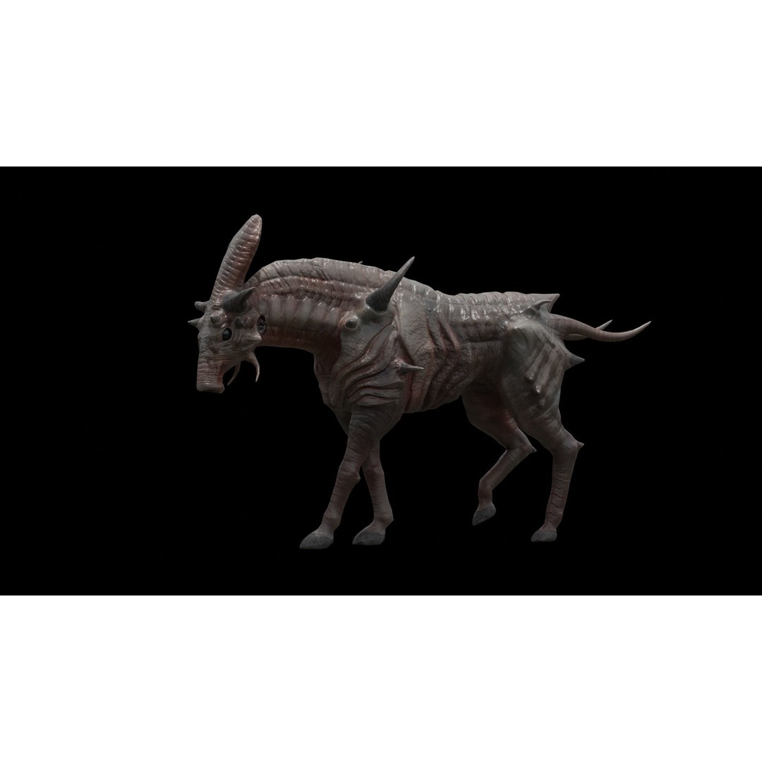 Alien Horse Creature 3D Model – Low Poly Rigged Fantasy Asset, FBX - View 46