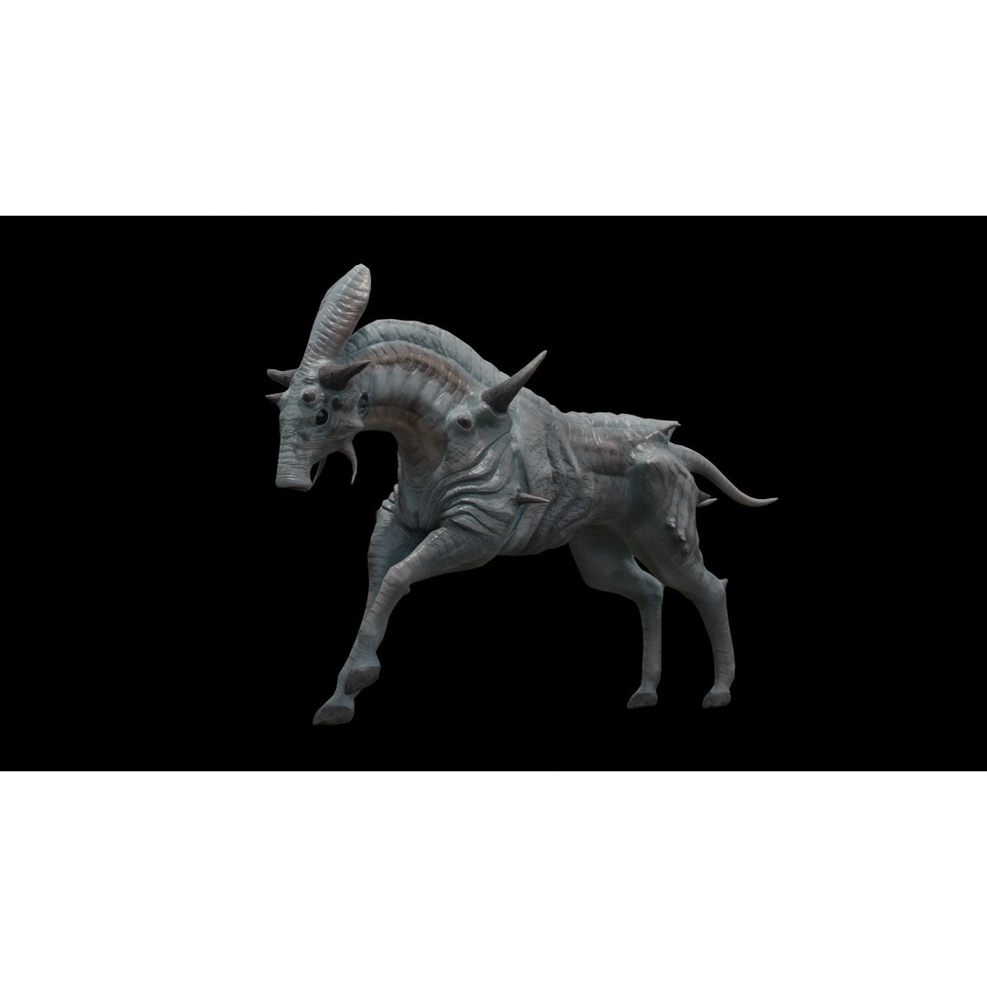 Alien Horse Creature 3D Model – Low Poly Rigged Fantasy Asset, FBX - View 5