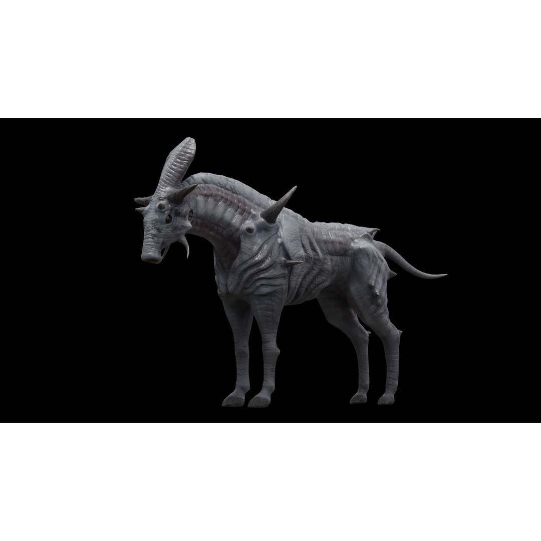 Alien Horse Creature 3D Model – Low Poly Rigged Fantasy Asset, FBX - View 50