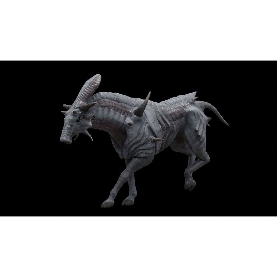 Alien Horse Creature 3D Model – Low Poly Rigged Fantasy Asset, FBX - View 8