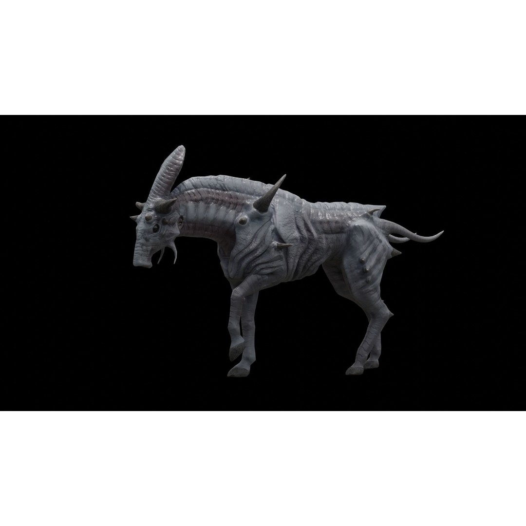 Alien Horse Creature 3D Model – Low Poly Rigged Fantasy Asset, FBX - View 9