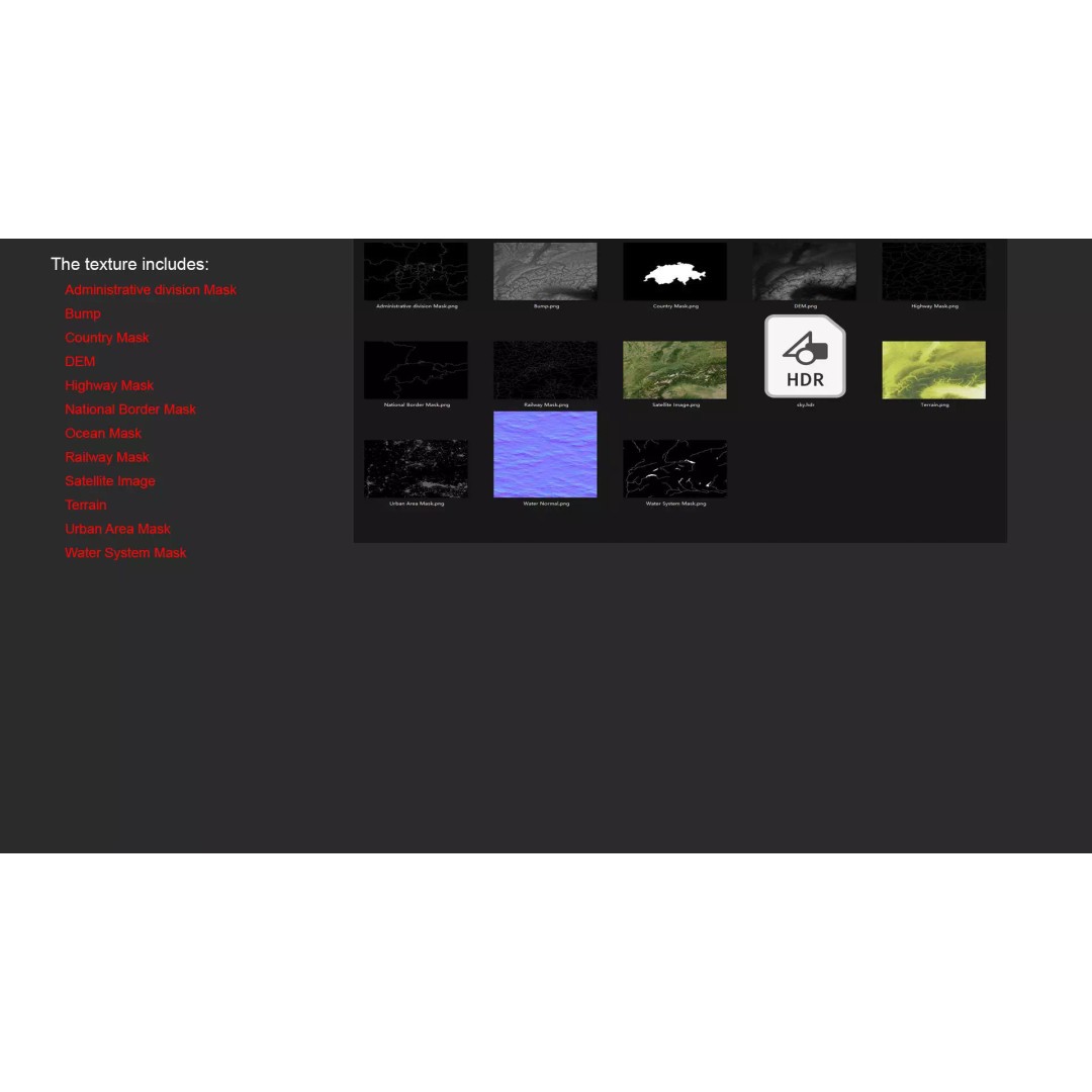 Switzerland Map 3D Model – Realistic Satellite Terrain, FBX, OBJ