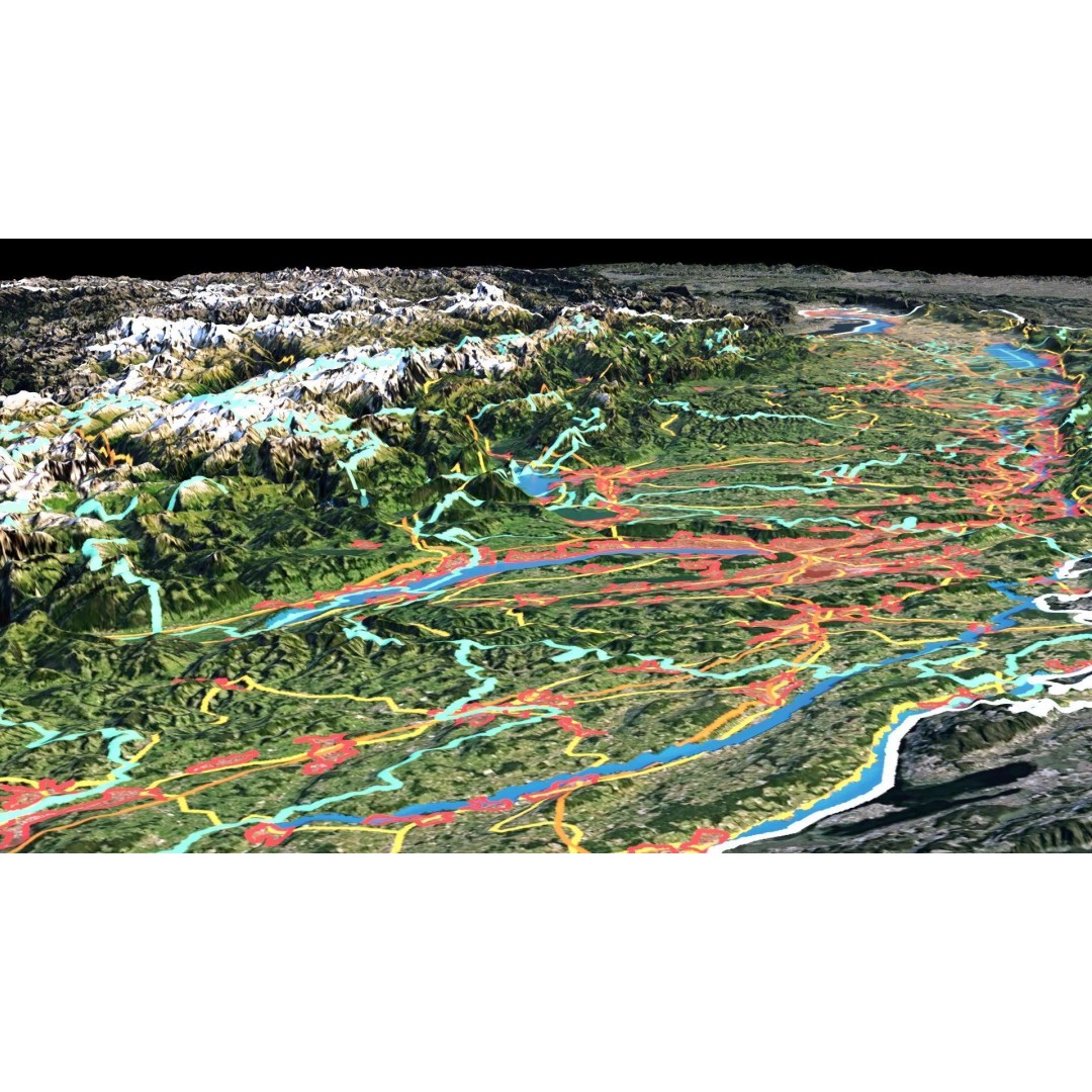 Switzerland Map 3D Model – Realistic Satellite Terrain, FBX, OBJ - View 10