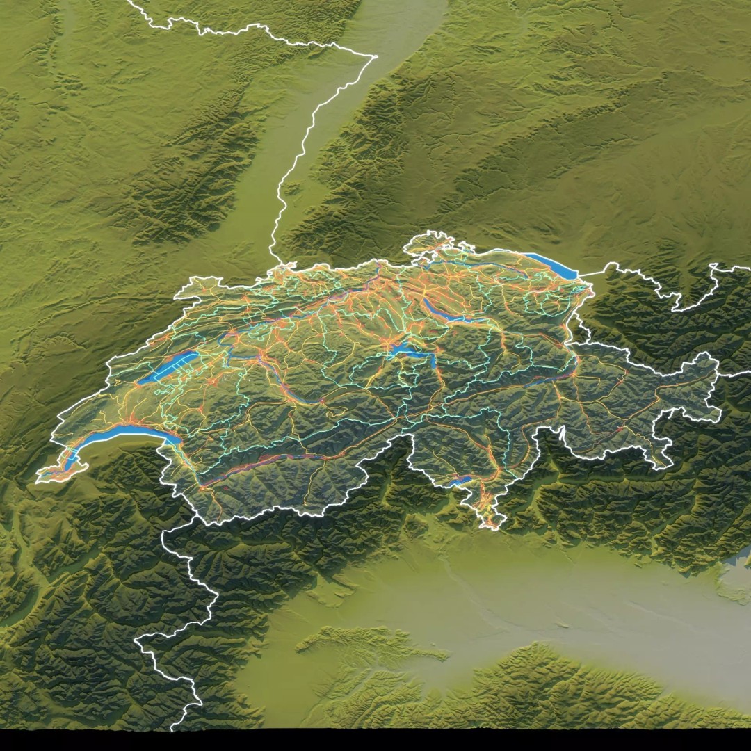 Switzerland Map 3D Model – Realistic Satellite Terrain, FBX, OBJ - View 11