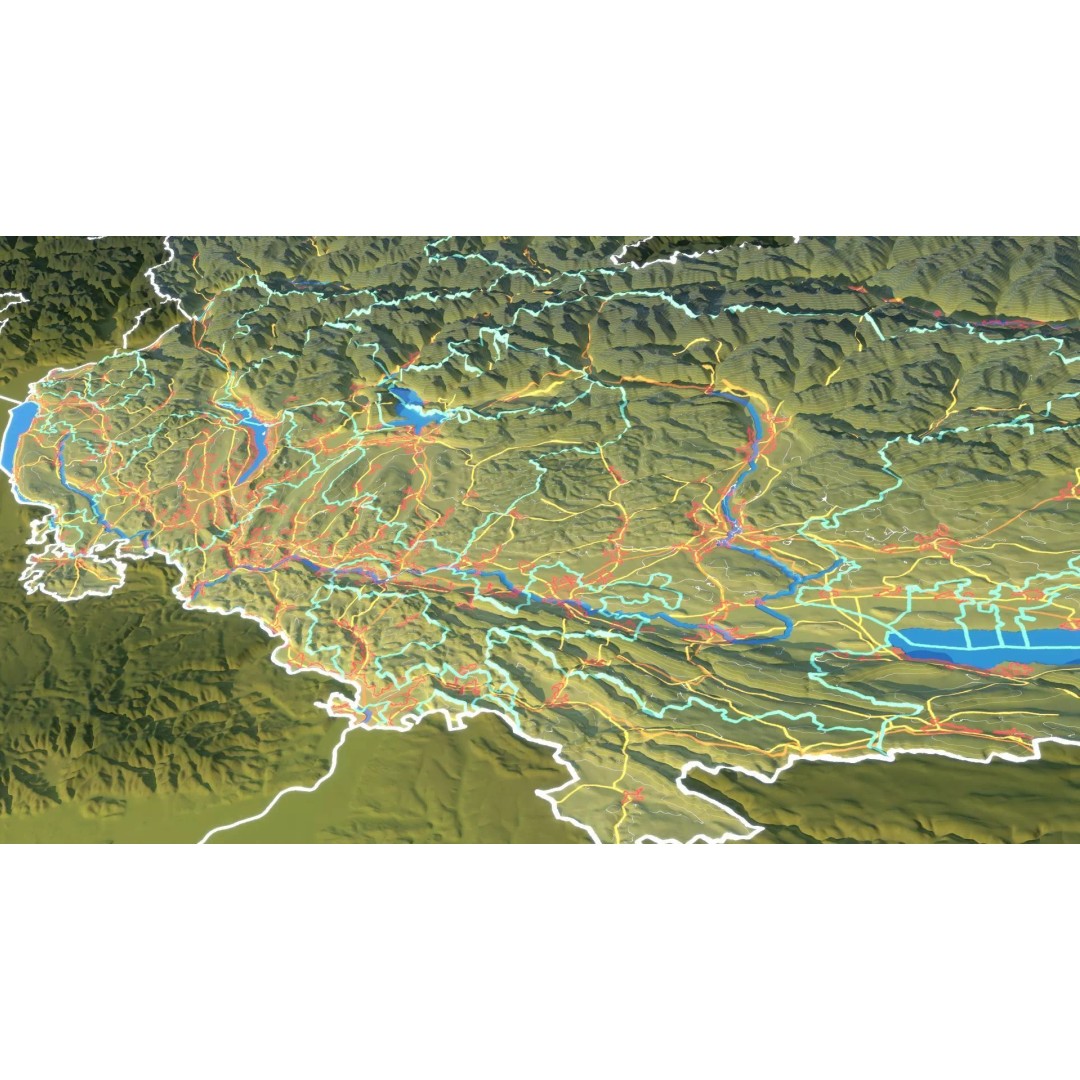 Switzerland Map 3D Model – Realistic Satellite Terrain, FBX, OBJ - View 16