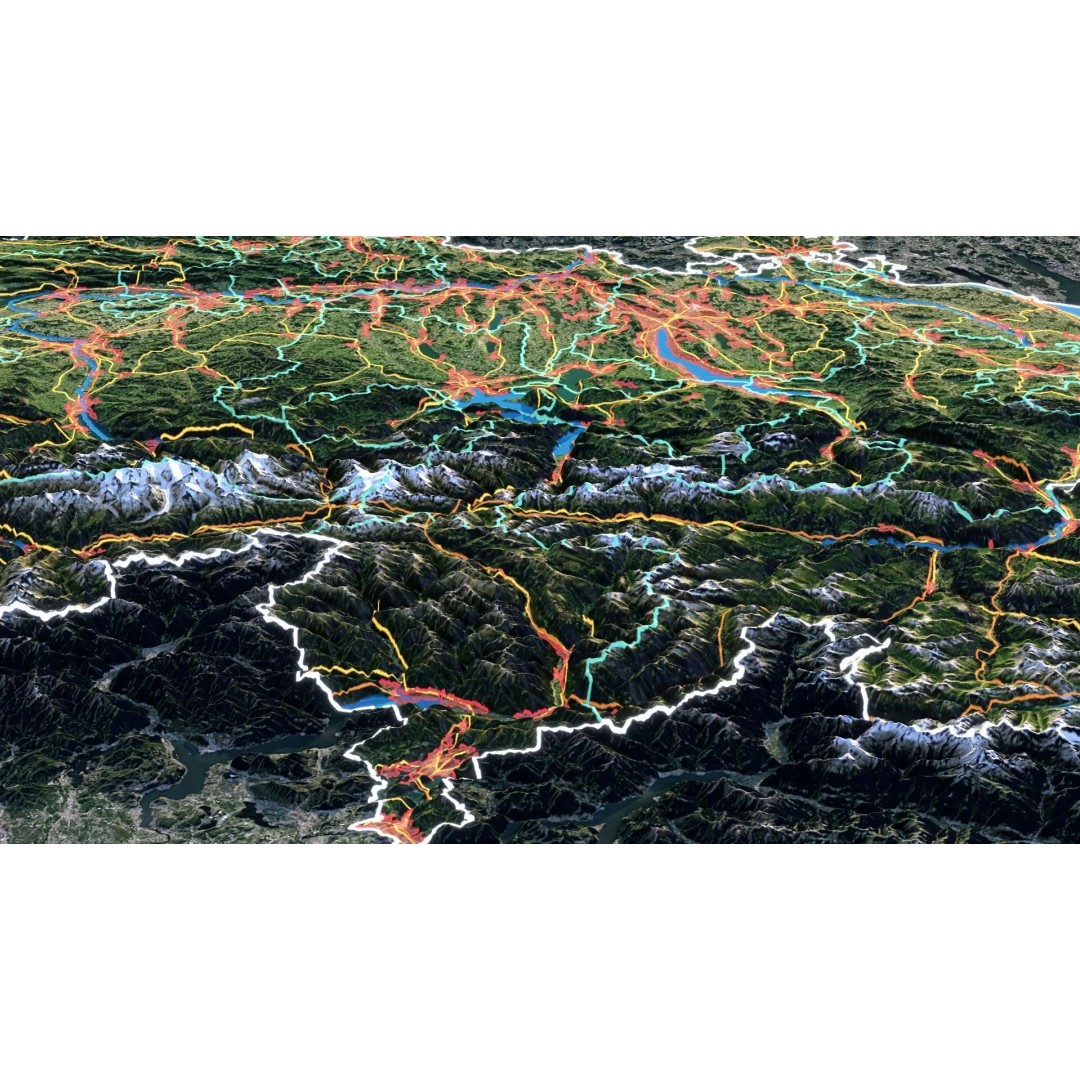 Switzerland Map 3D Model – Realistic Satellite Terrain, FBX, OBJ - View 6