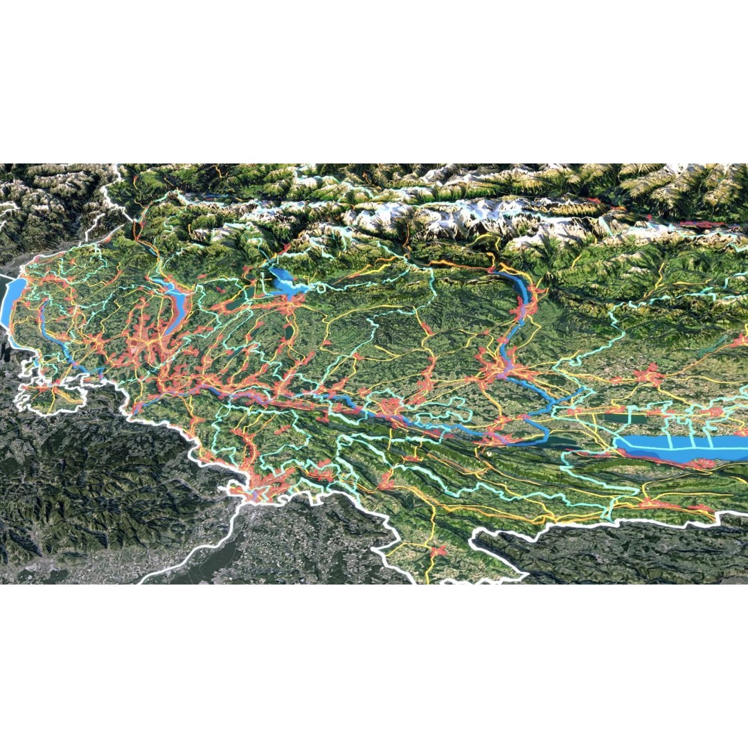 Switzerland Map 3D Model – Realistic Satellite Terrain, FBX, OBJ - View 7