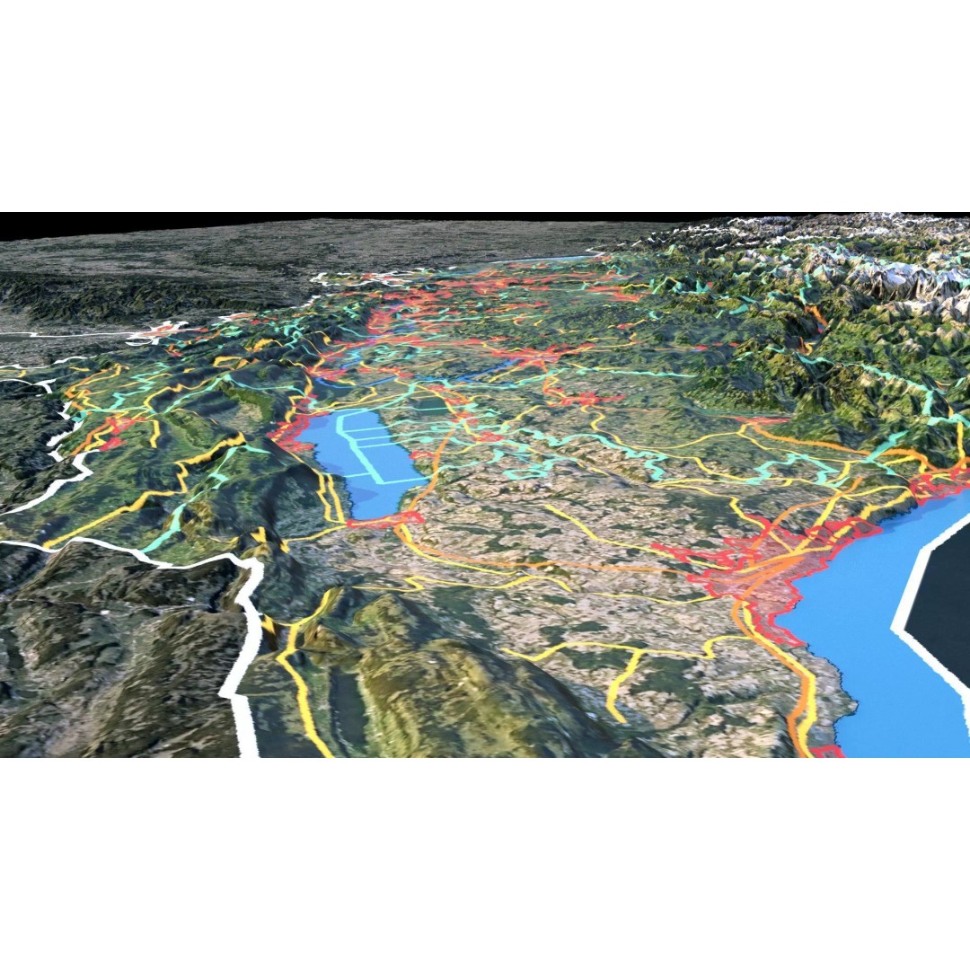 Switzerland Map 3D Model – Realistic Satellite Terrain, FBX, OBJ - View 9