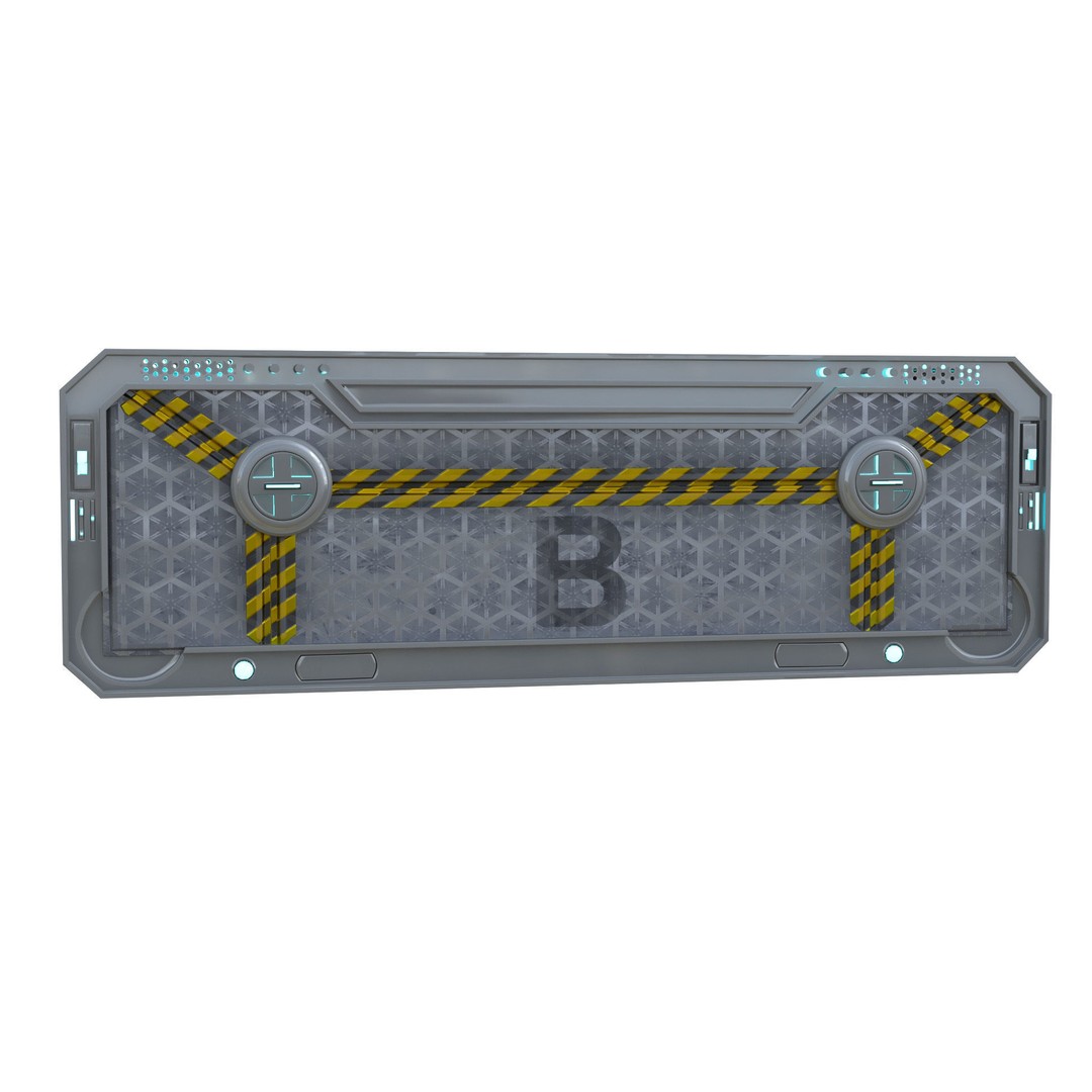 Sci-fi Gate B 3D Model – Low Poly Game Asset, FBX, PBR
