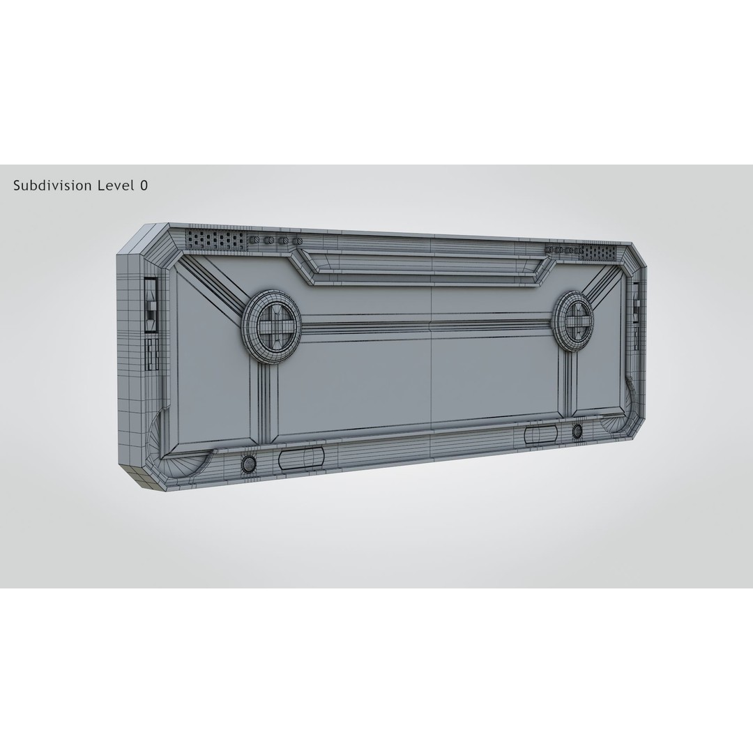 Sci-fi Gate B 3D Model – Low Poly Game Asset, FBX, PBR - View 12