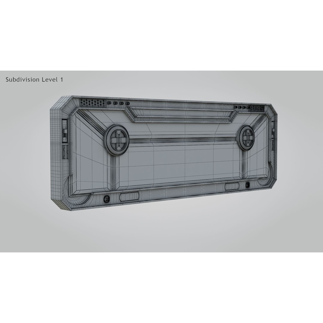 Sci-fi Gate B 3D Model – Low Poly Game Asset, FBX, PBR - View 13