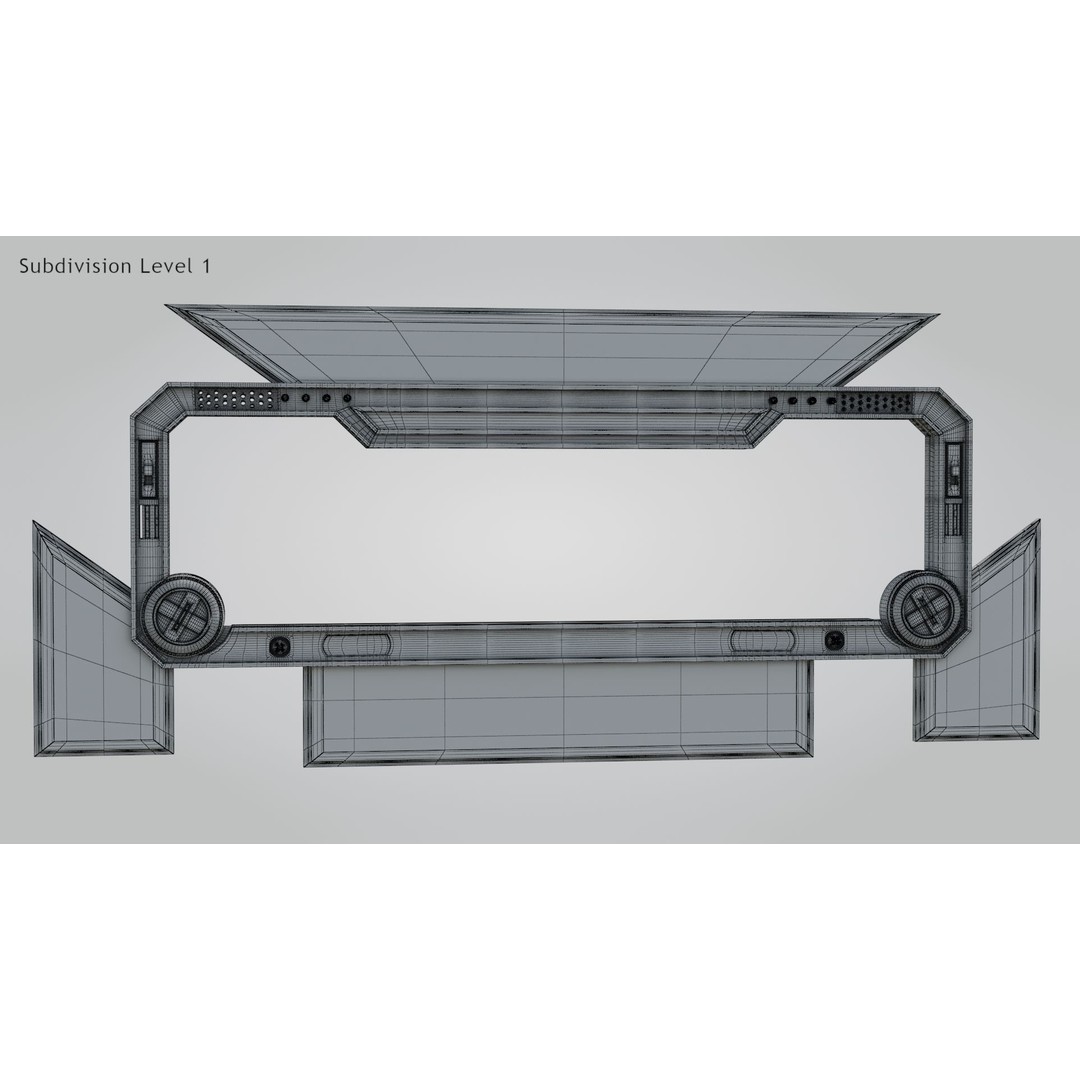 Sci-fi Gate B 3D Model – Low Poly Game Asset, FBX, PBR - View 16