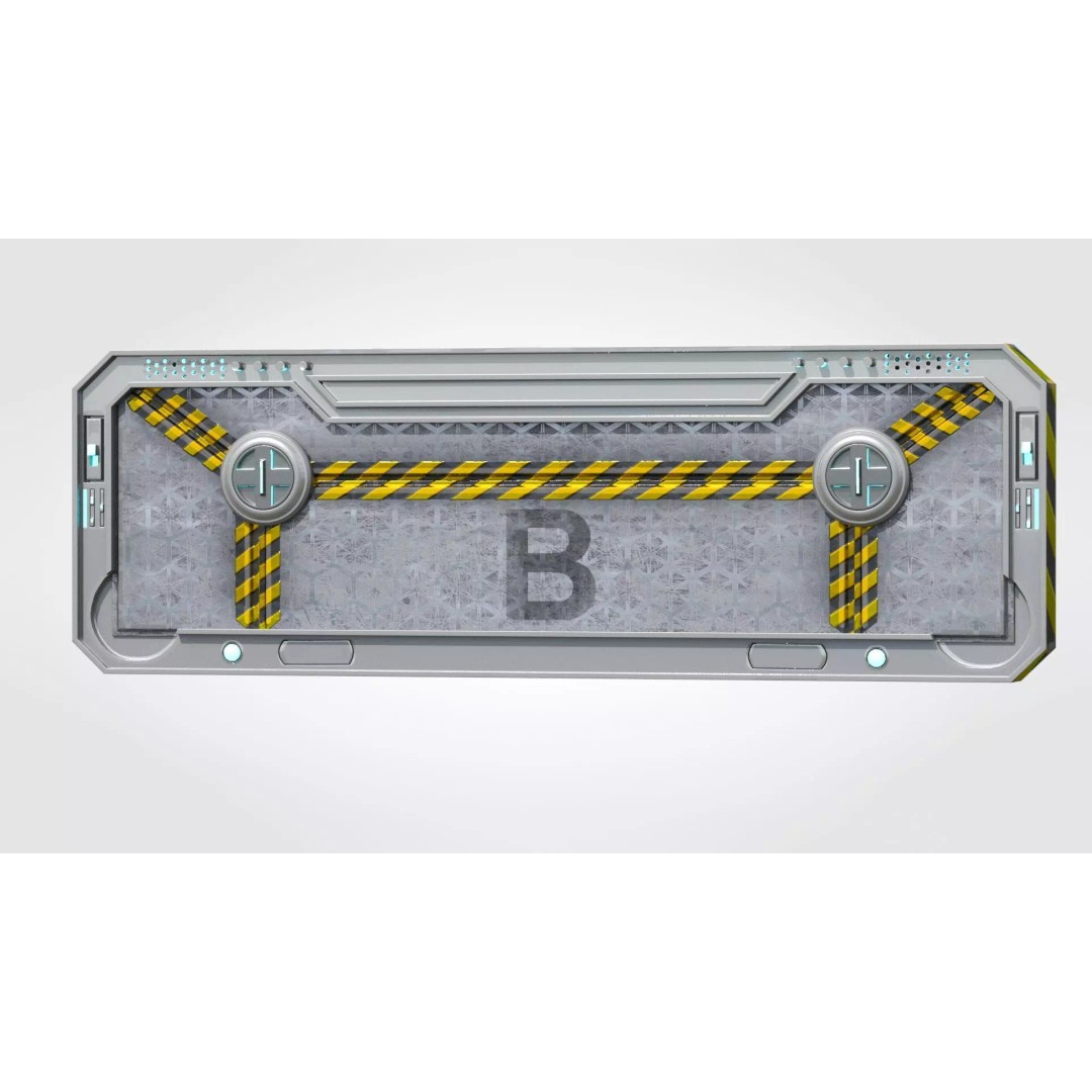 Sci-fi Gate B 3D Model – Low Poly Game Asset, FBX, PBR - View 2