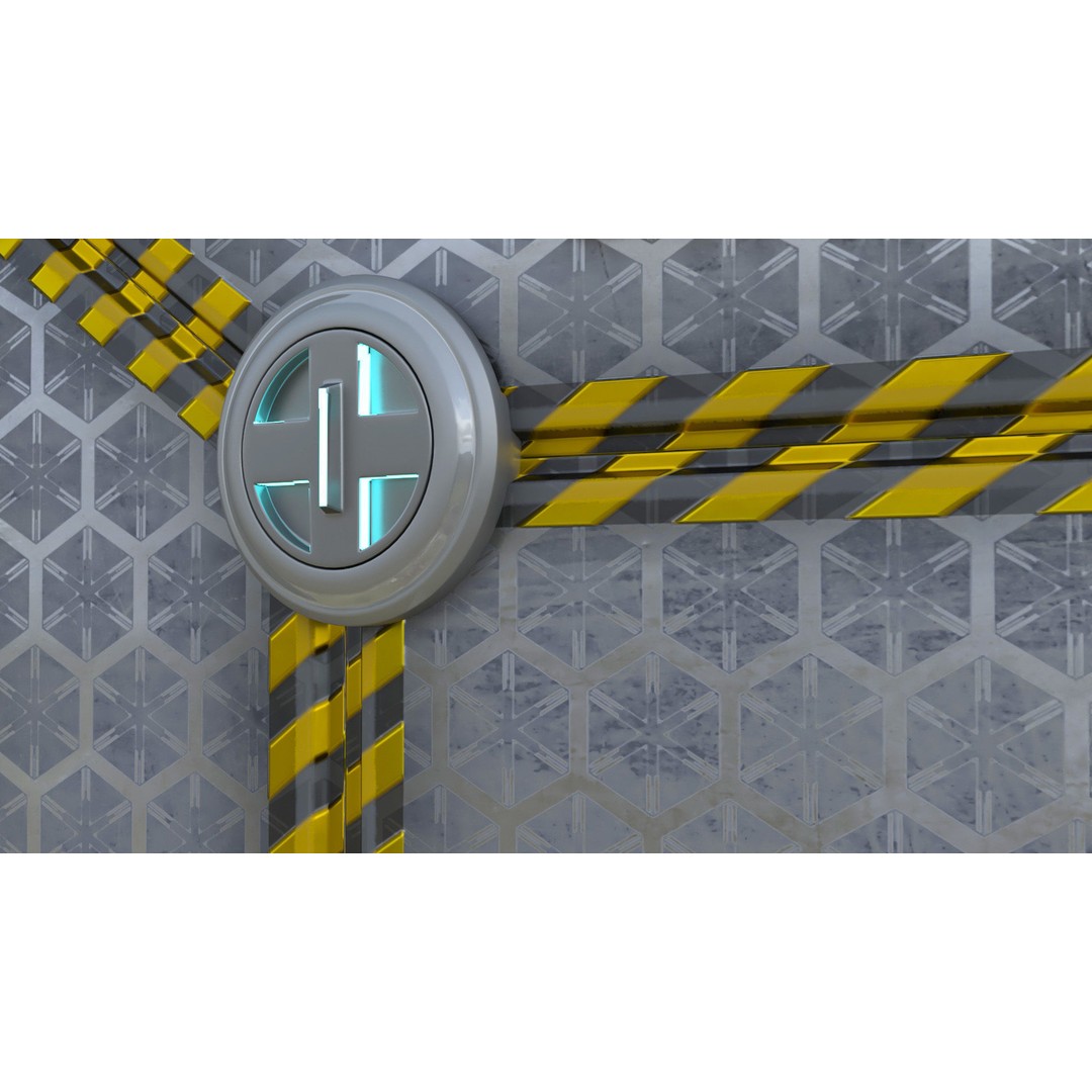 Sci-fi Gate B 3D Model – Low Poly Game Asset, FBX, PBR - View 8