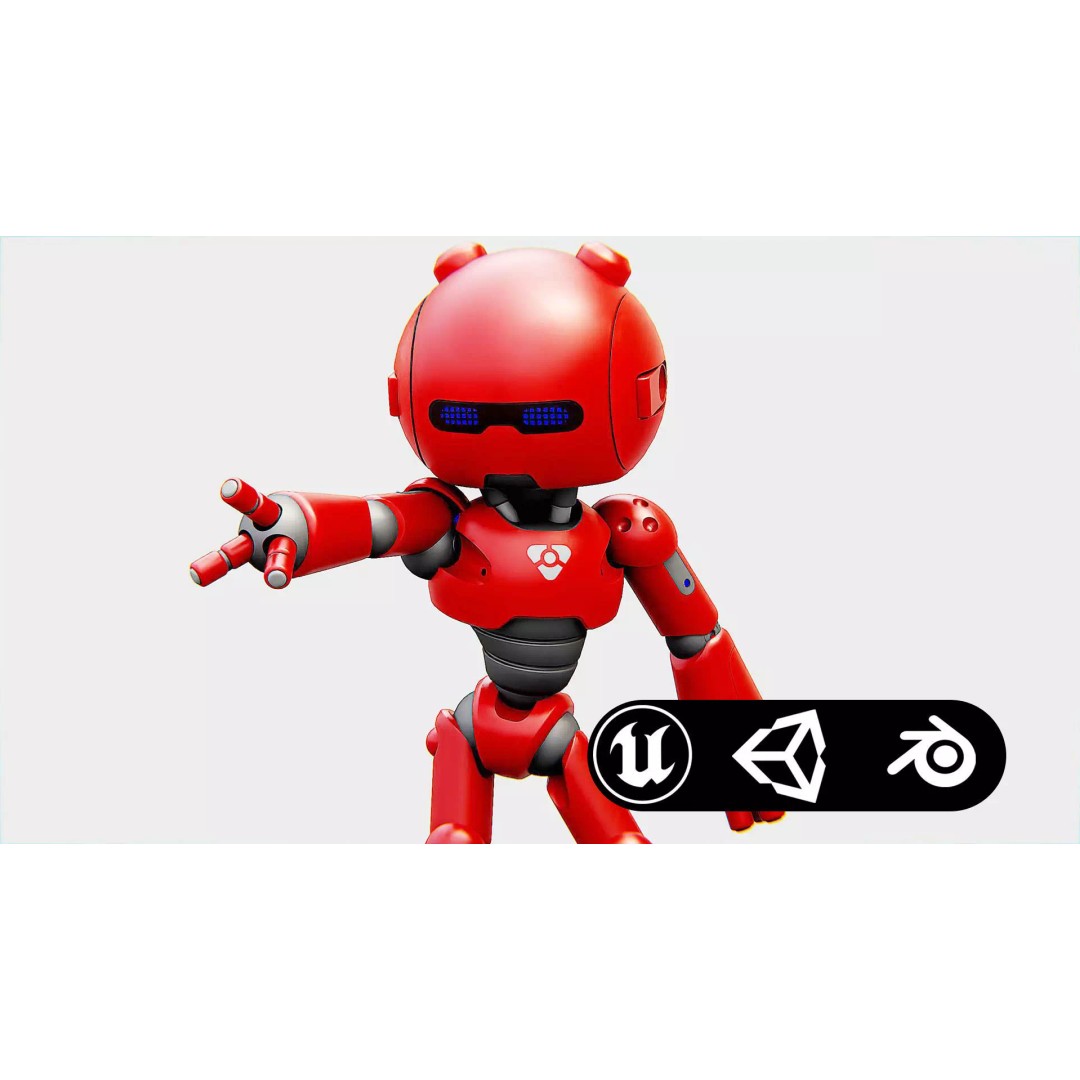 Hell Boy Bot 3D Model – Rigged Sci-Fi Character for Unity & Unreal Engine - View 2