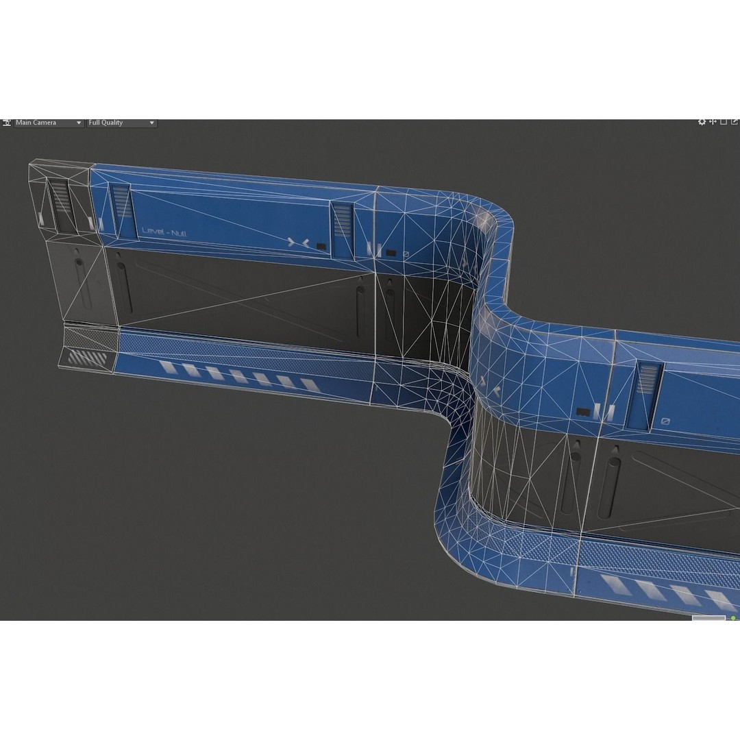 Sci-fi Modular Wall Kit 3D Model – Low Poly PBR Game Asset, FBX