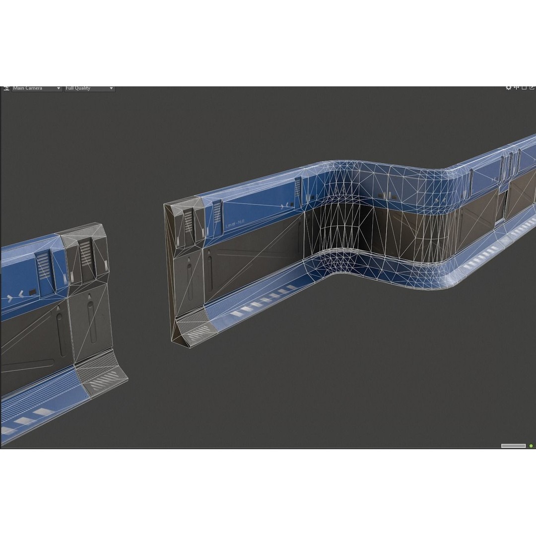 Sci-fi Modular Wall Kit 3D Model – Low Poly PBR Game Asset, FBX - View 14