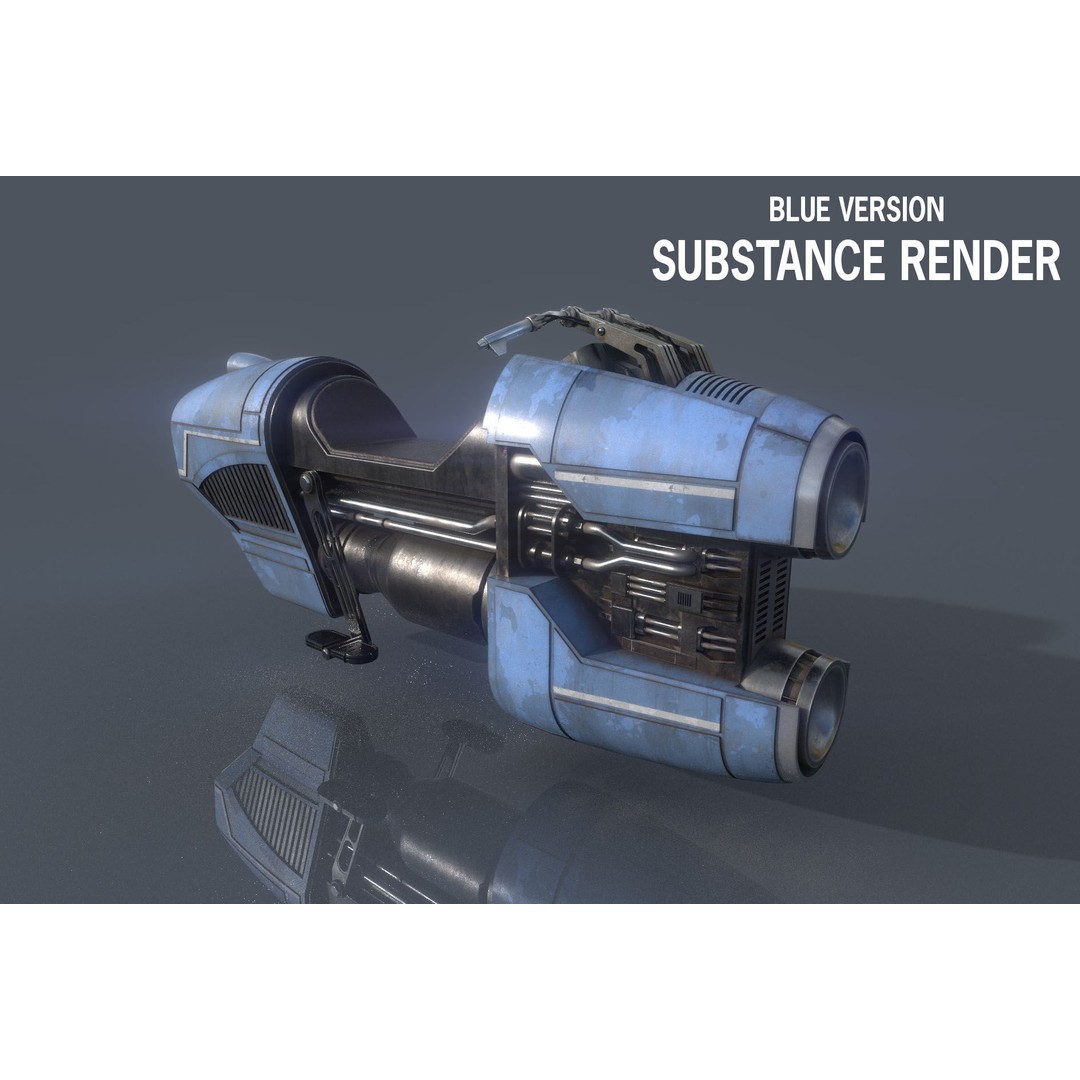 Luthen Style Speeder 3D Model – Low Poly PBR Vehicle, FBX - View 10